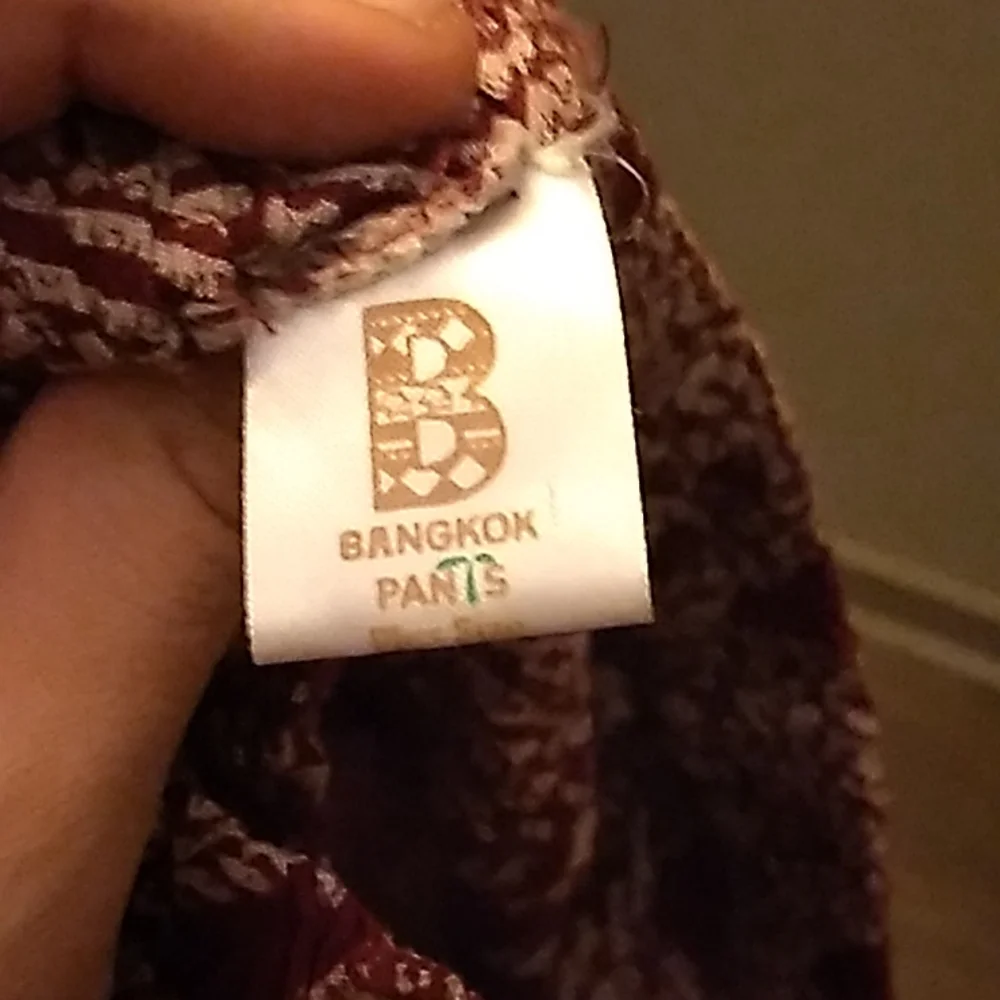 Handmade Bangkok Pants OS Red and White Elephant Bohemian Style Skirt - Picture 4 of 4